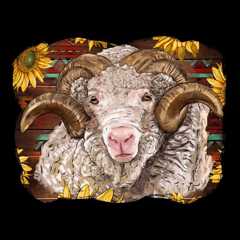 Merino Ram With Sunflowers Heavy Core Tee by BarkalooDesign | Teevron