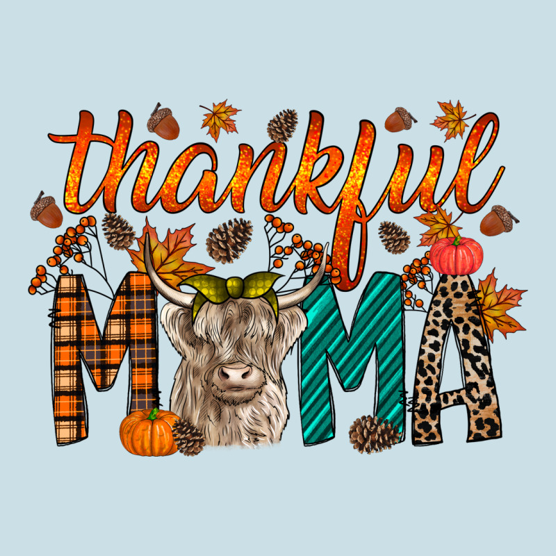 Thankful Mama Highland Cow Ladies Tee by RacoonDesign | Teevron