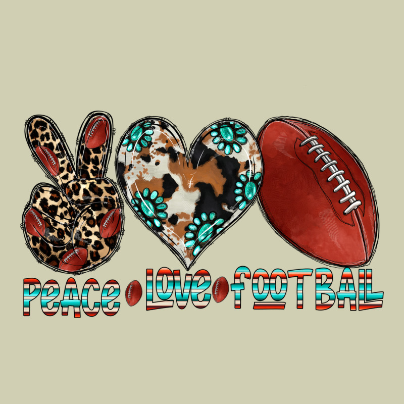 Peace Love Football Heavy Core Tee by CowhideDigitalArt | Teevron