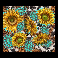 Turquoise Sunflowers With Gemstones Premium Sweatshirt | Teevron