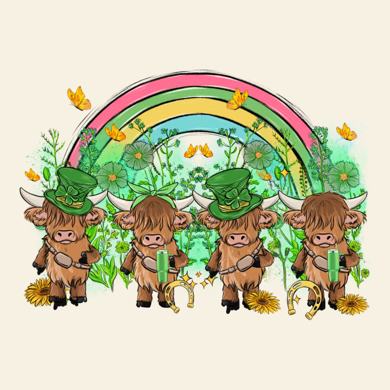 St Patrick's Day Baby Highland Cow Vintage Tee by MaliasSmallBusiness | Teevron
