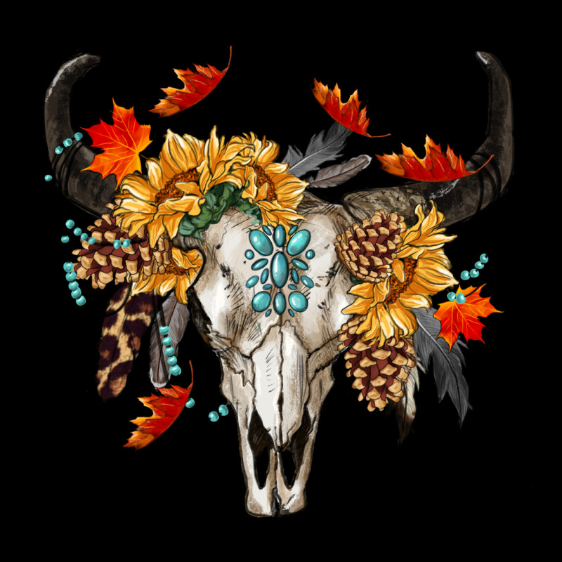 Fall Bull Skull Ladies Tee by RanaPortraitStore | Teevron