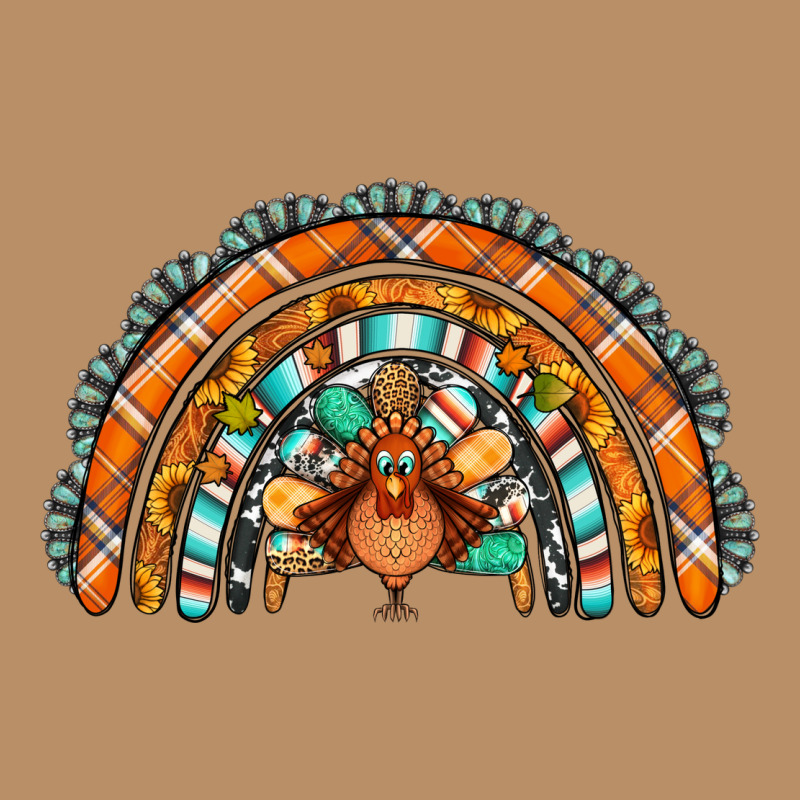 Turquoise Thanksgiving Turkey Rainbow Vintage Hoodie by Jasminsmagicworld | Teevron