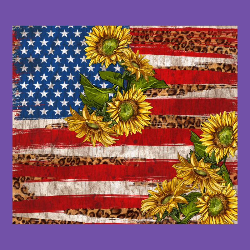 American Flag Sunflowers With Leopard Premium Sweatshirt by TumblerDesignByShophia | Teevron