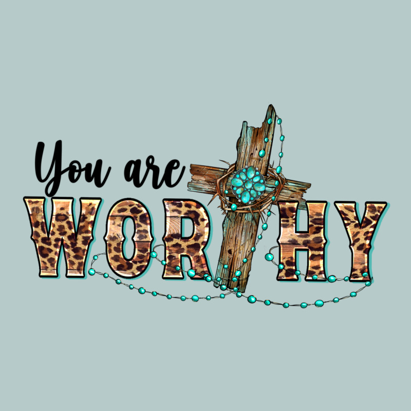You Are Worthy Cross Heavy Core Tee by BarkalooDesign | Teevron