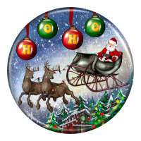 santa claus with deer christmas ornament | Teevron