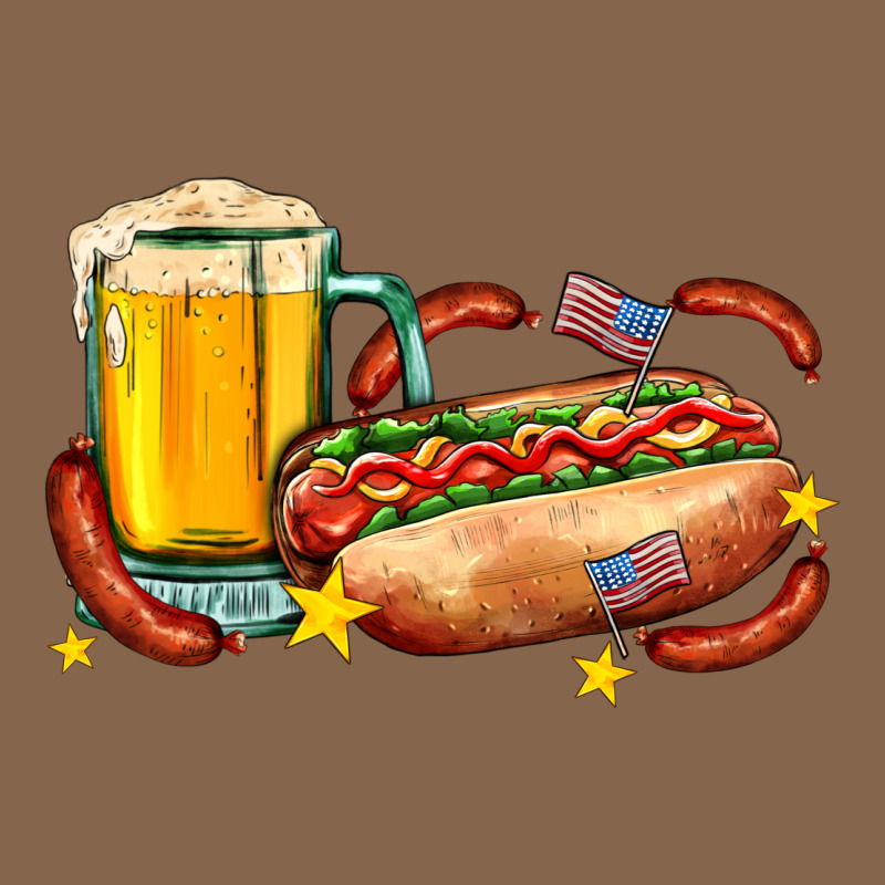Hot Dog And Beer With Stars And Usa Flags Premium Tee by AdoDesignShop | Teevron