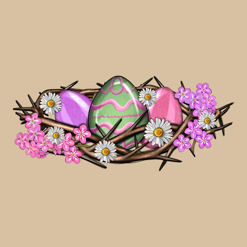 Easter Eggs And Crown Of Thorns Easter Day Heavyweight Hoodie by HowdyJamesFarm | Teevron