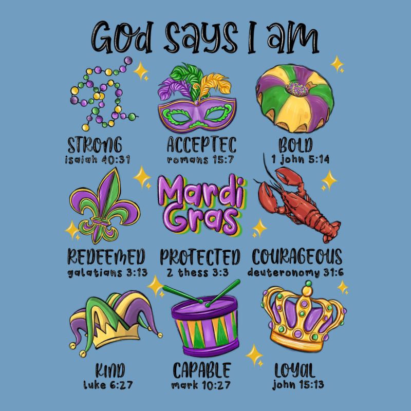 God Says I Am Mardi Gras Urban Heavy Tee by MaliasSmallBusiness | Teevron