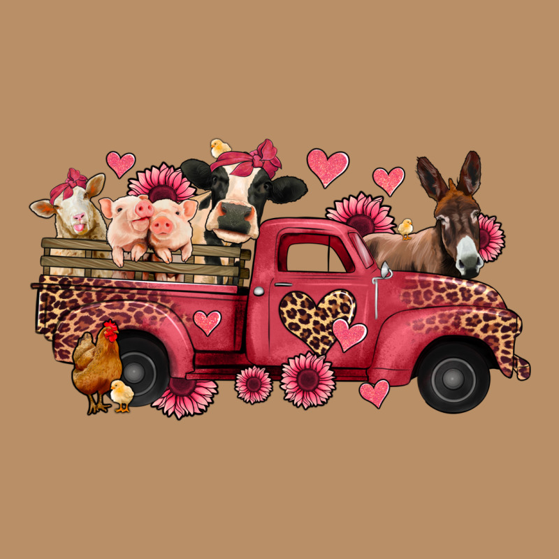 Valentines Day Leopard Farm Animals Truck Vintage Hoodie by Jasminsmagicworld | Teevron