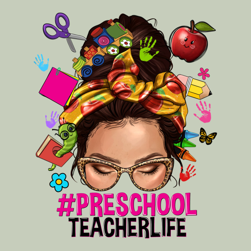 Preschool Teacher Life  Messy Bun Long Sleeve Tee by NancyCooperArtShop | Teevron