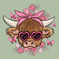 Cow With Flowers And Butterflies Urban Heavy Tee | Teevron