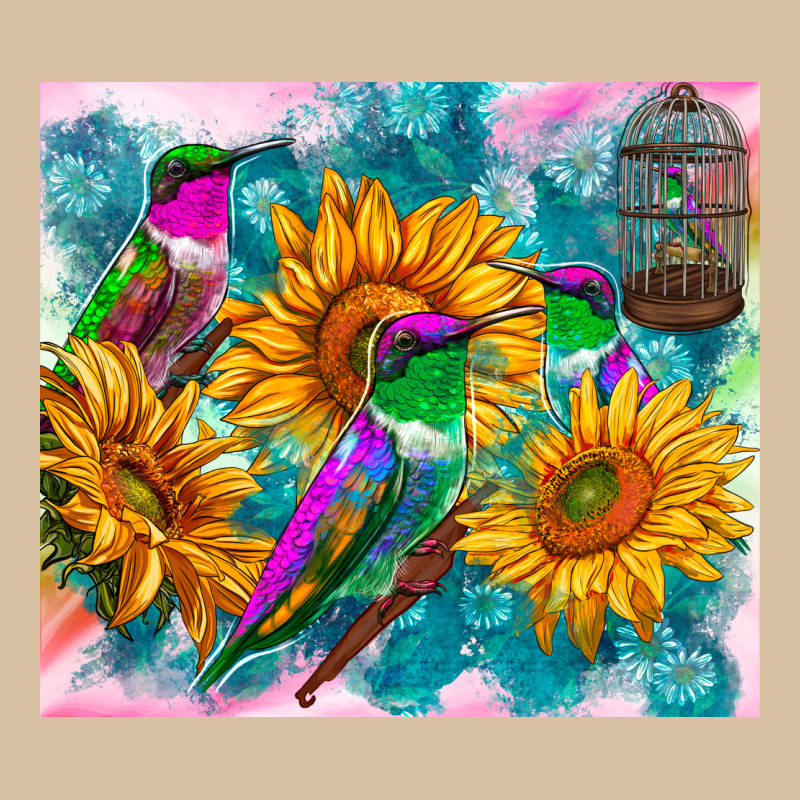 Hummingbirds Sunflower Heavyweight Hoodie by TumblerDesignByShophia | Teevron