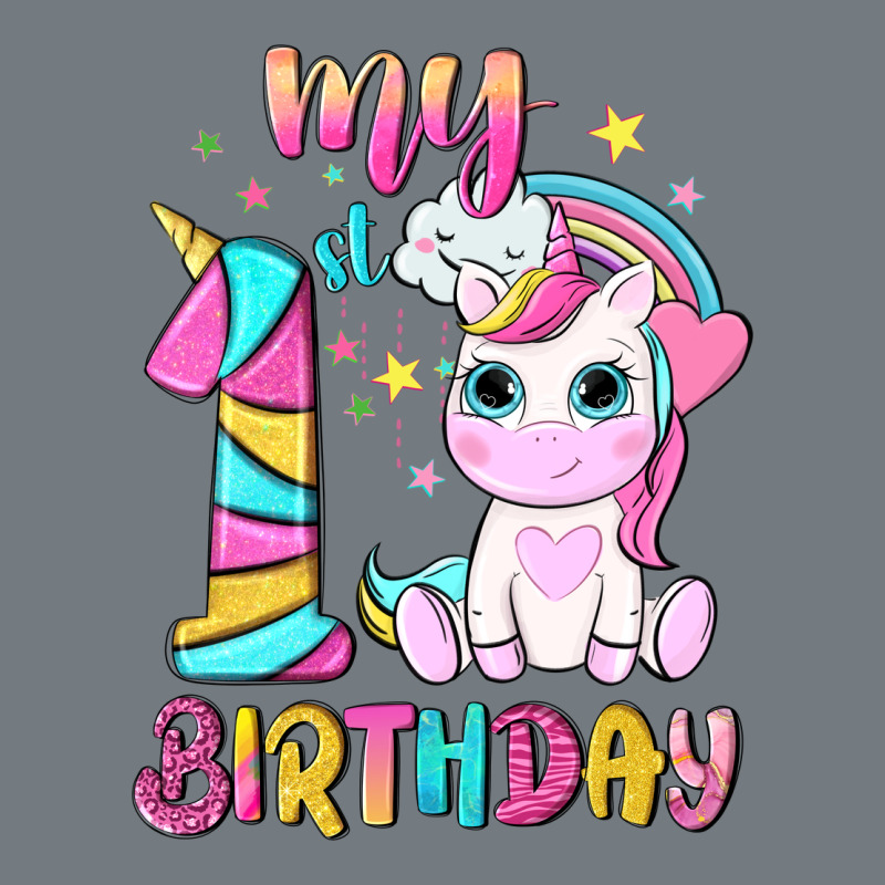 My 1 St Birthday With Little Cute Unicorn Heavyweight Sweatshirt by NancyCooperArtShop | Teevron