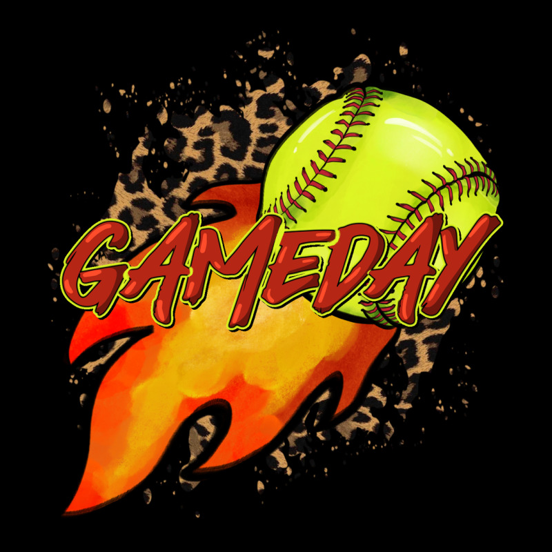 Softball Game Day Leopard Fire And Ball Premium Sweatshirt by HowdyJamesFarm | Teevron