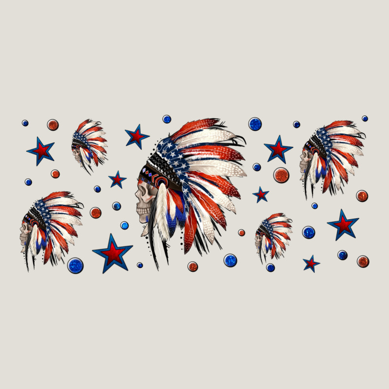 Patriotic Native American Headdress 16oz Libbey Cup Heavy Core Tee by HRA Design Shop | Teevron
