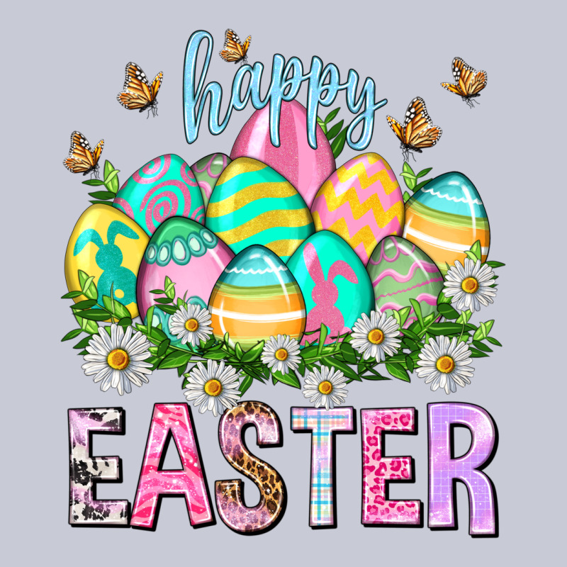 Happy Easter With Eggs Easter Day Heavyweight Hoodie by HowdyJamesFarm | Teevron