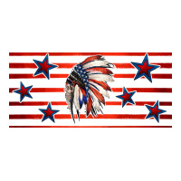 patriotic native american headdress 16oz libbey cup | Teevron