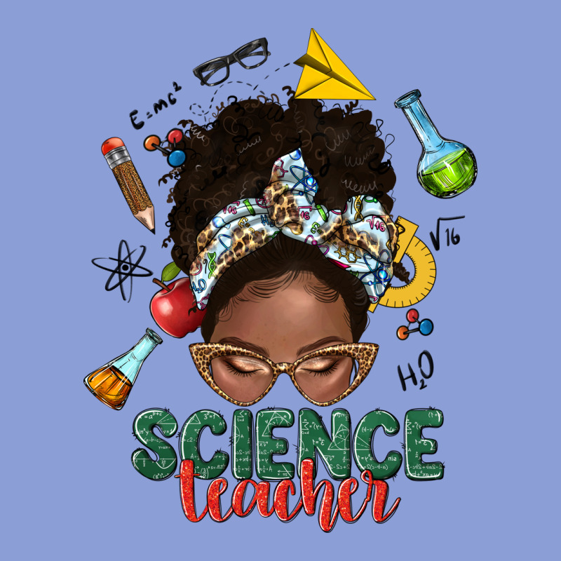 Science Teacher Afro Messy Bun Long Sleeve Tee by NancyCooperArtShop | Teevron