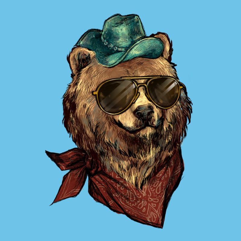 Bear Cowboy Bandana Glasses Premium Sweatshirt by HowdyJamesFarm | Teevron