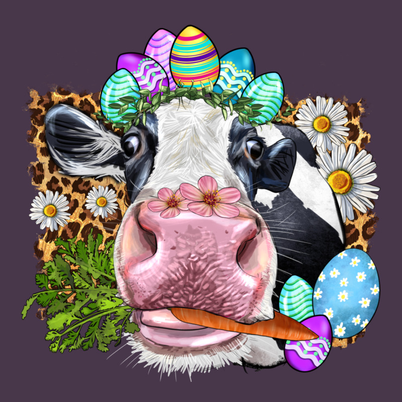 Happy Easter Cow With Eggs Easter Day Heavyweight Hoodie by HowdyJamesFarm | Teevron