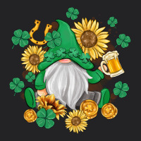 St Patrick's Day Shamrock Sunflowers Gnome Vintage Tee | Teevron