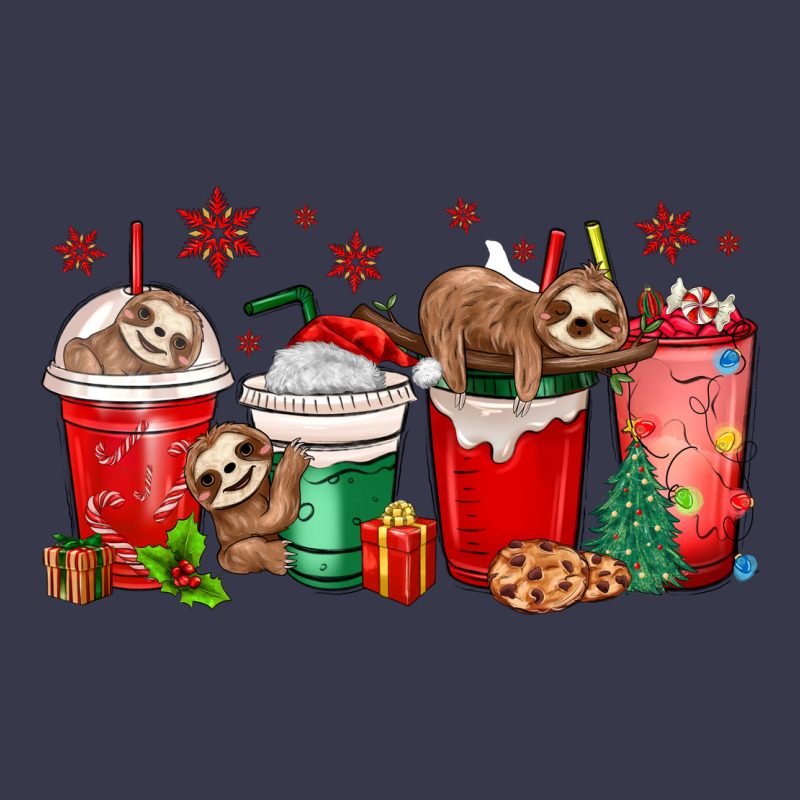 Christmas Sloth Coffee Cups Long Sleeve Tee by MaliasSmallBusiness | Teevron