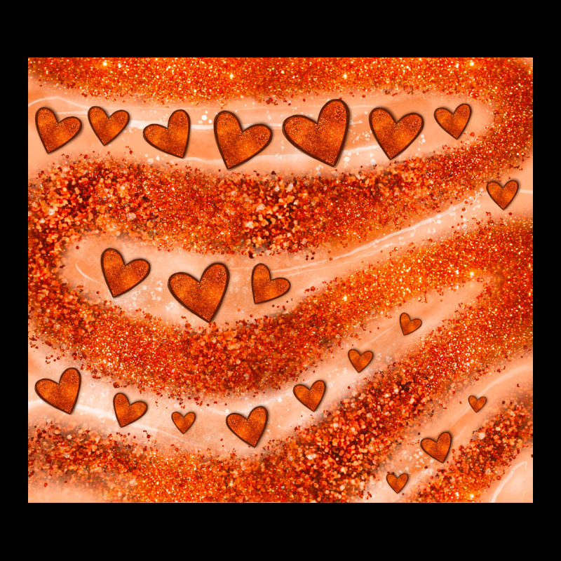 Orange Glitter Heart Premium Tee by JahusDesignShop | Teevron