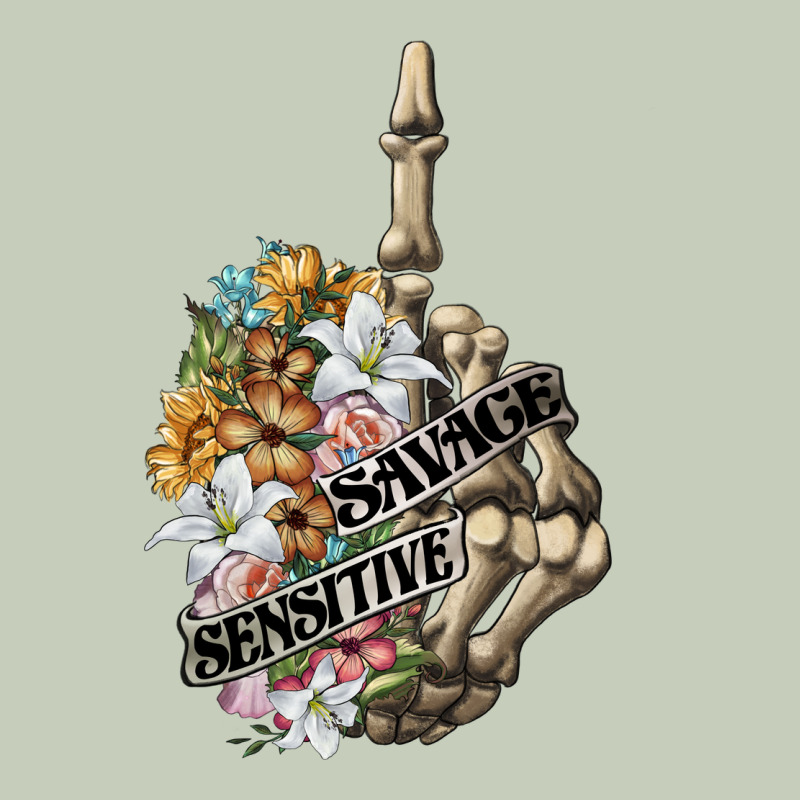 Sensitive Savage Skeleton Middle Finger Ladies Tee by FaDigitalArtStudio | Teevron