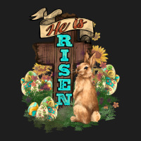He Is Risen Bunny Cross Easter Day Heavyweight Hoodie | Teevron