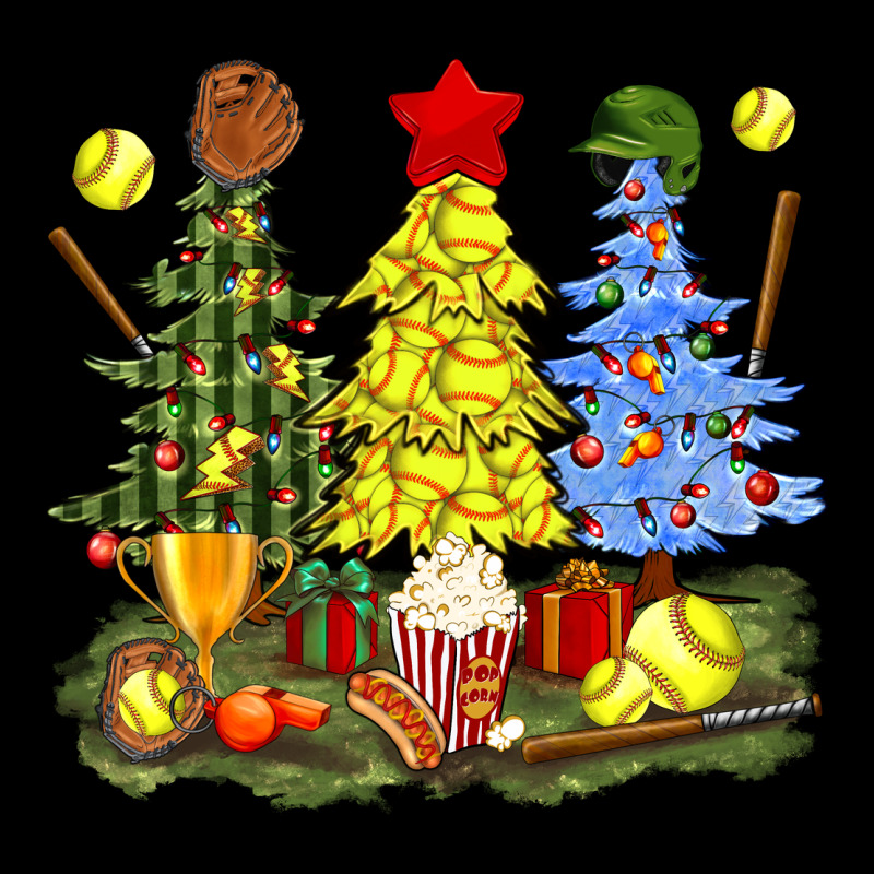 Christmas With Softball Trees Bbs Urban Hoodie by BundleAndBundleShop | Teevron