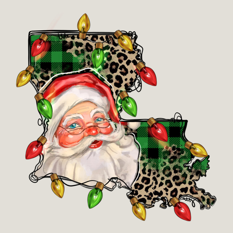 Louisiana Map Christmas Santa Heavy Core Tee by FaDigitalArtStudio | Teevron