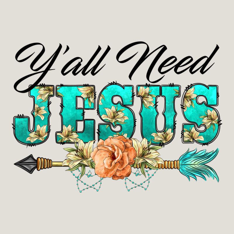 Y'all Need Jesus Arrow Lily Flowers Heavy Core Tee by BarkalooDesign | Teevron