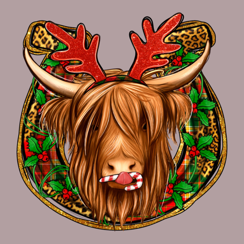 Christmas Highland Cow Mistletoe Christmas Vintage Hoodie by Jasminsmagicworld | Teevron