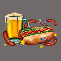 Hot Dog And Beer With Stars And Usa Flags Urban Heavy Tee | Teevron
