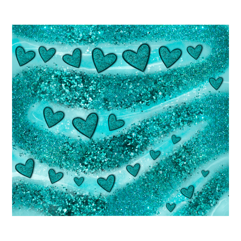 Turquoise Glitter Heart Premium Tee by JahusDesignShop | Teevron