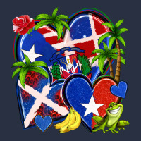 Puerto Rico With Dominican Republic Hearts Heavyweight Sweatshirt | Teevron