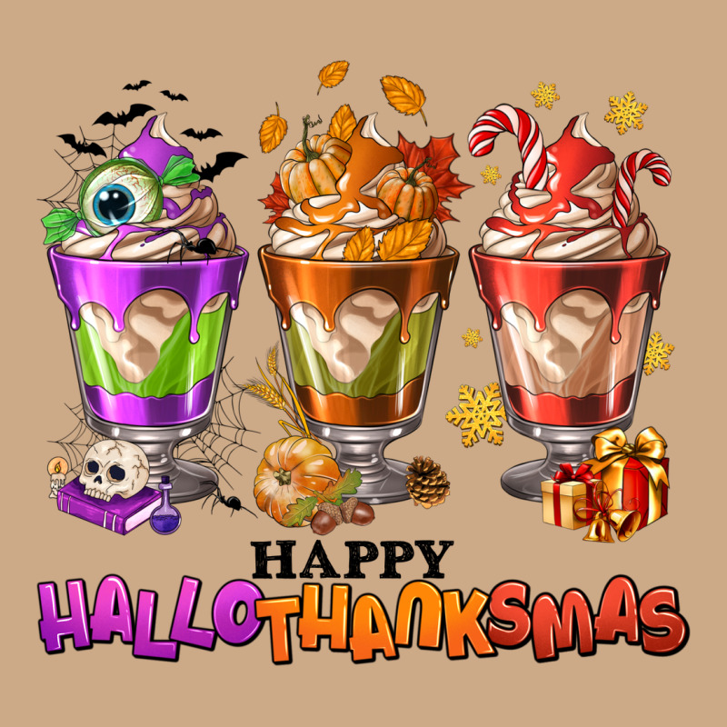 Happy Hallothanksmas Coffee Cups Vintage Hoodie by NancyCooperArtShop | Teevron
