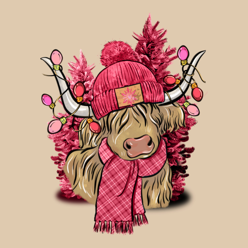 Pink Winter Long Haired Cow Heavyweight Sweatshirt by NancyCooperArtShop | Teevron
