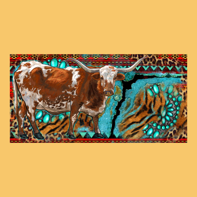 Texas Longhorn With Aztec Tiger And  Leopard Vintage Hoodie by RanaPortraitStore | Teevron
