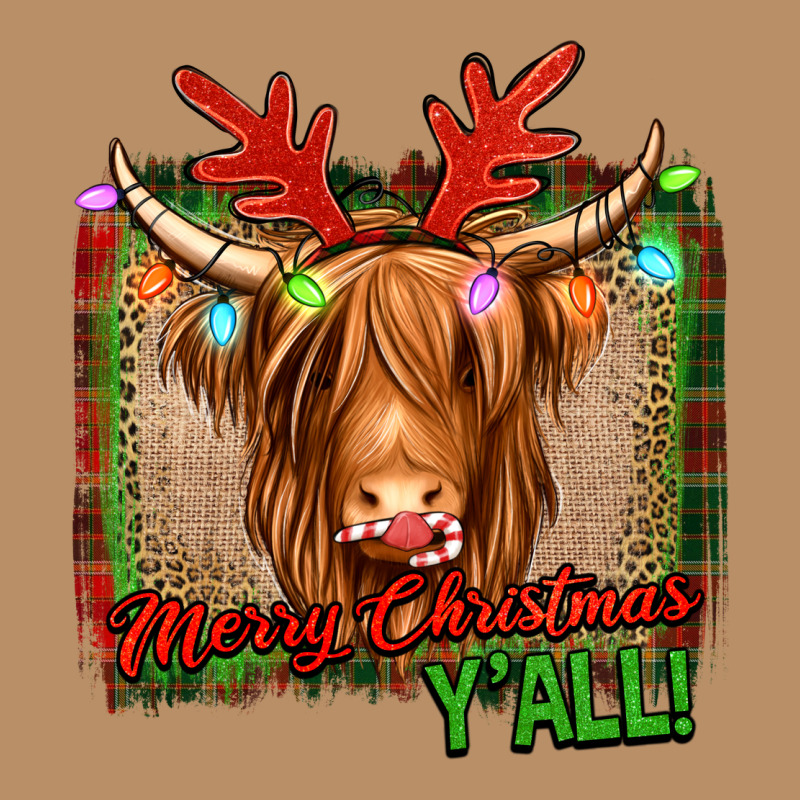 Merry Christmas Y'all Highland Cow Vintage Hoodie by Jasminsmagicworld | Teevron