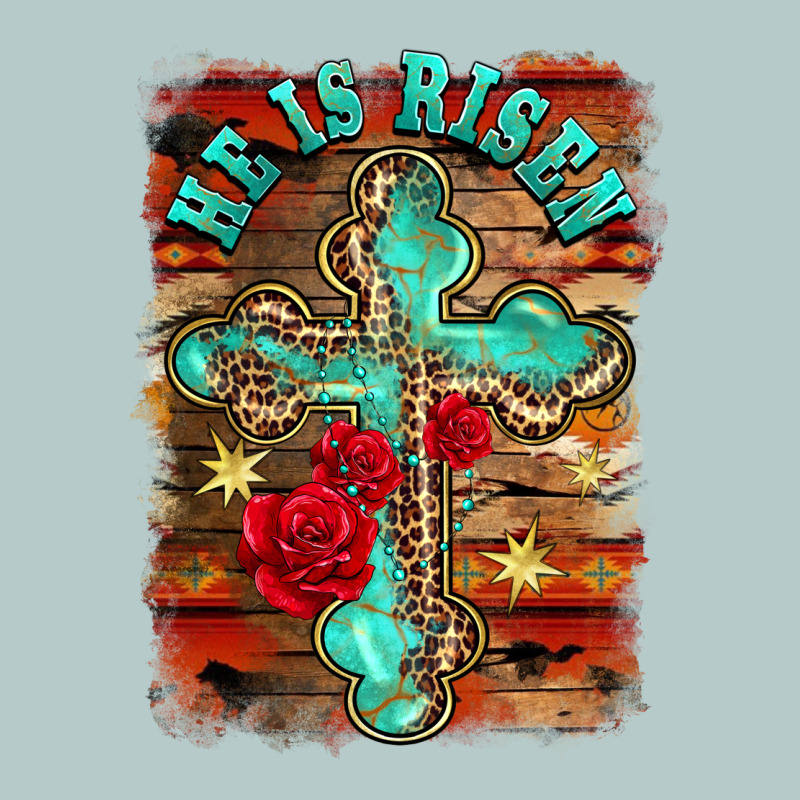 He Is Risen Cross With Roses Background Heavy Core Tee by BarkalooDesign | Teevron