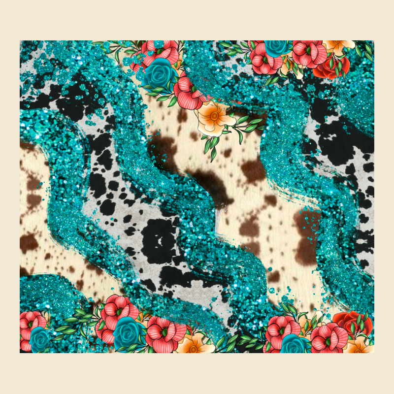 Turquoise Glitter Cowhide Premium Tee by JahusDesignShop | Teevron