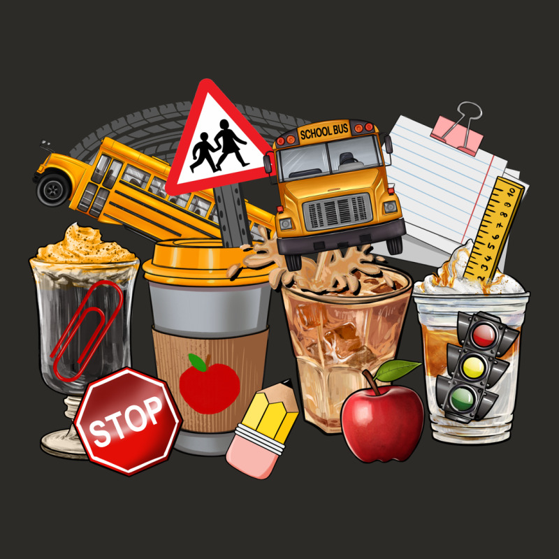 School Bus Coffee Cups Heavy Core Tee by FaDigitalArtStudio | Teevron