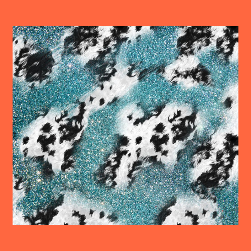Teal Glitter And Cowhide Premium Hoodie by TumblerDesignByShophia | Teevron