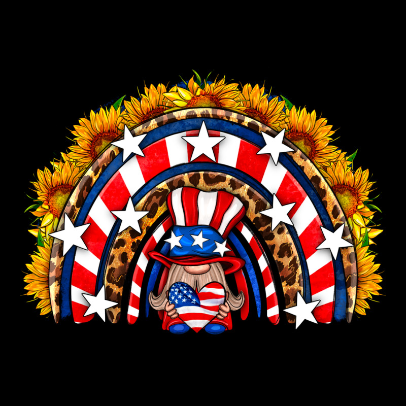Usa Gnome Sunflower Rainbow Ladies Tee by HRA Design Shop | Teevron