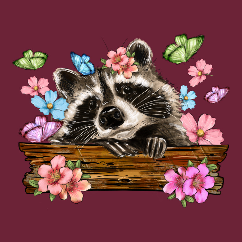 Raccoon With Flowers Long Sleeve Tee by MaliasSmallBusiness | Teevron