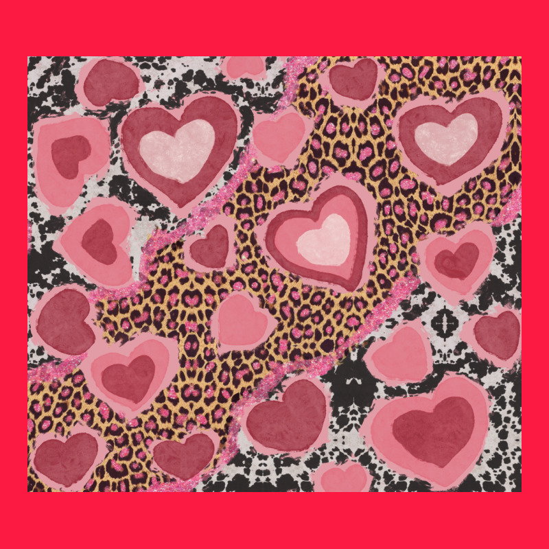 Valentine's Day Hearts With Leopard And Cowhide Zipper Hoodie by RanaPortraitStore | Teevron