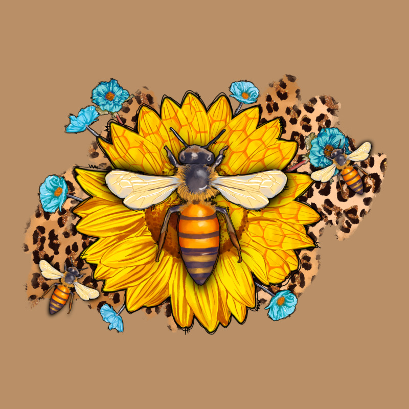 Bee Sunflower Leopard Vintage Hoodie by Jasminsmagicworld | Teevron