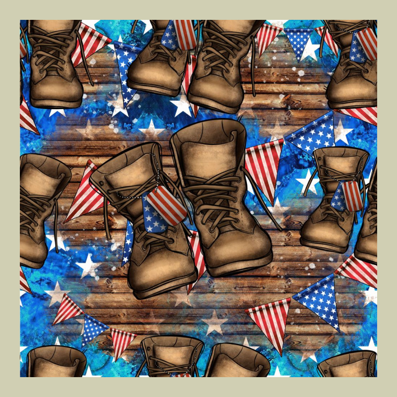 4th Of Juky Veteran Boots Seamless Pattern Heavy Core Tee by HRA Design Shop | Teevron
